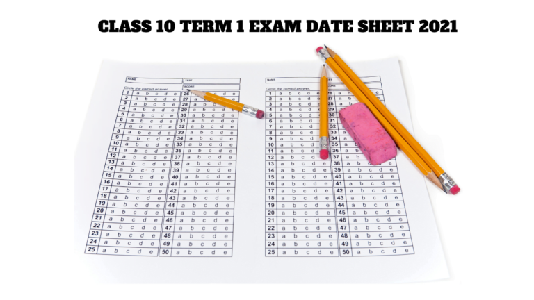 Class 10 term 1 exam date sheet 2021